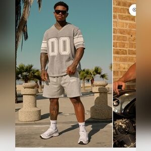 YoungLA Gray Mesh Varsity Knit Jersey